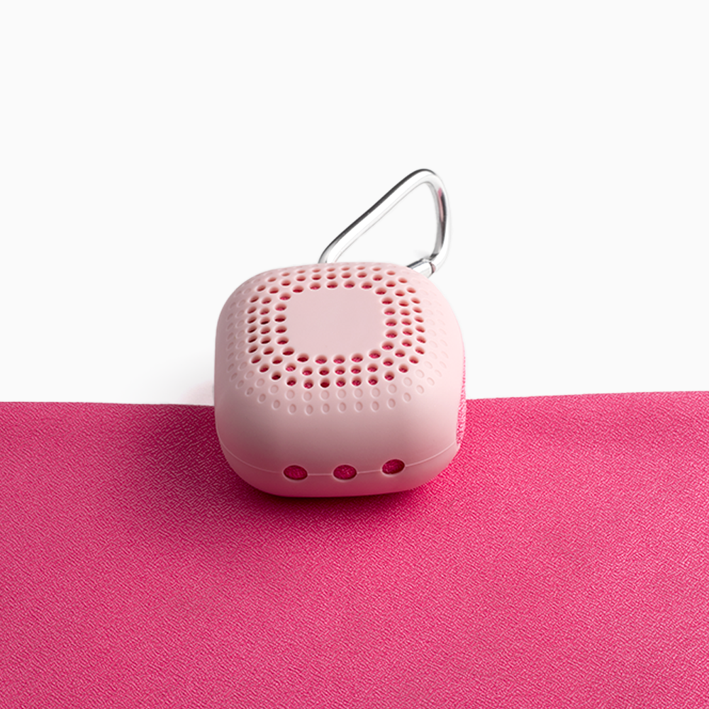 pink wudhu towel with its case