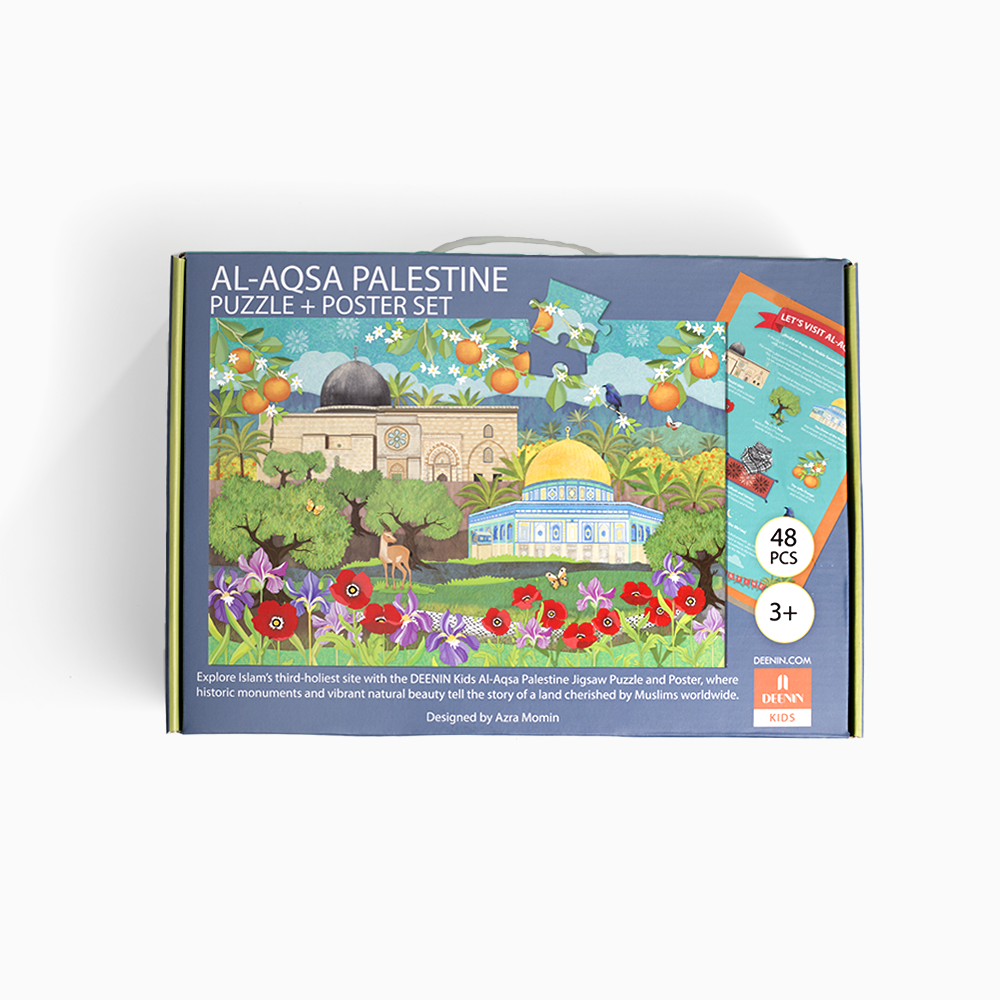 DEENIN Kids' Al-Aqsa Palestine Puzzle + Poster Set - 48-Piece Educational, Vibrant & Large Floor (2 ft x 3 ft) Puzzle for Children