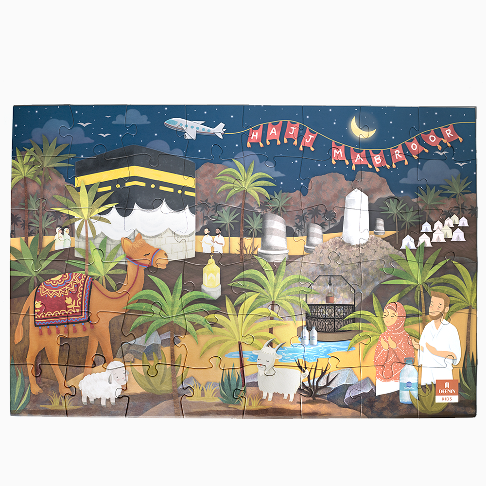DEENIN Kids' Hajj Adventure Jigsaw Puzzle - 48-Piece Educational, Vibrant & Large Floor (1.5 ft x 3 ft) Puzzle for Children