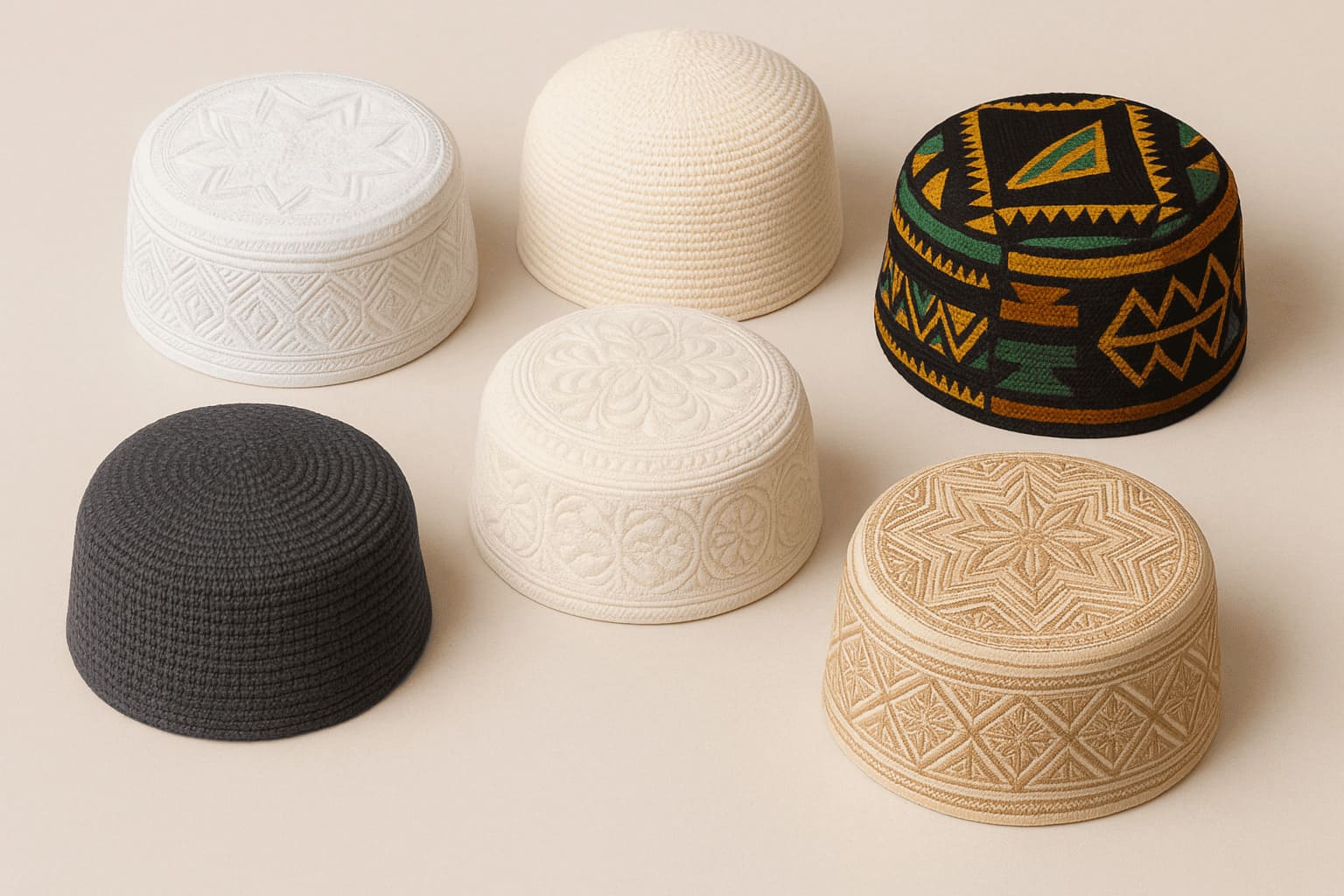 Kufi hats with different styles
