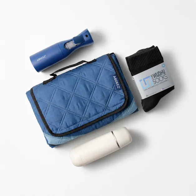 Hajj Complete All-in-One Kit– Salah Trek, Portable Bidet, Wudhu Spray & TWS