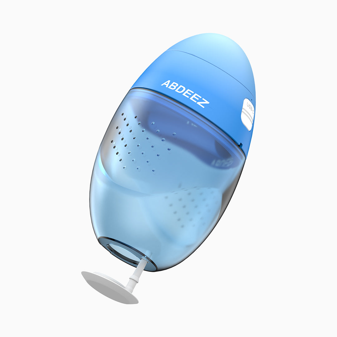 Blue abdeez bidet pro with its refil section opened