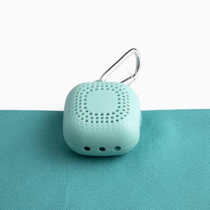 blue wudhu towel with its case