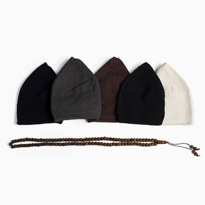 ABDEEZ Prayer Cap Collection with Wodeen Tasbeeh - Five Classic Colors for Every Occasion