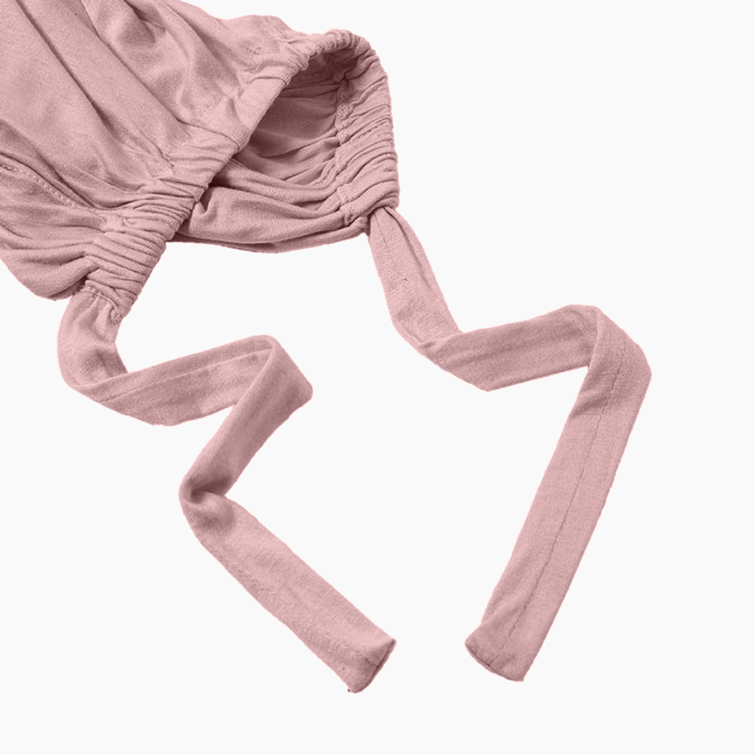pink tie back hijab cap