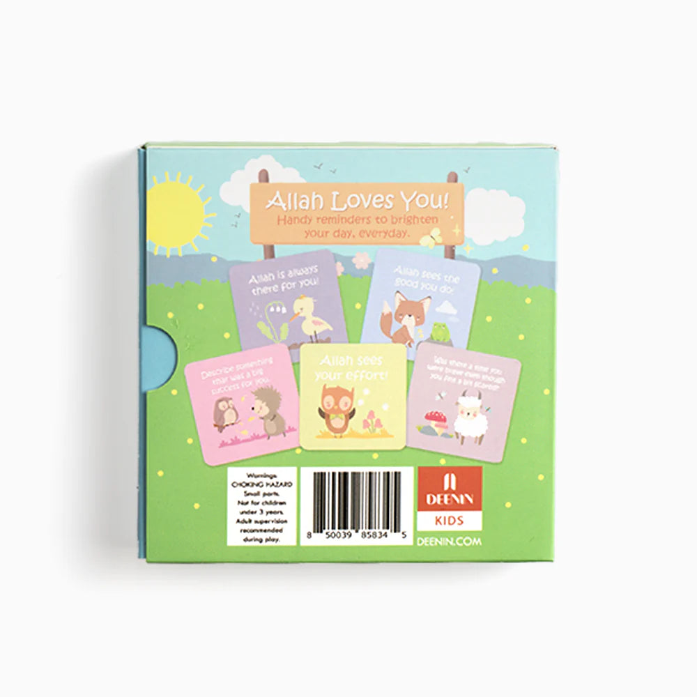 back side of deenin kids affirmation cards