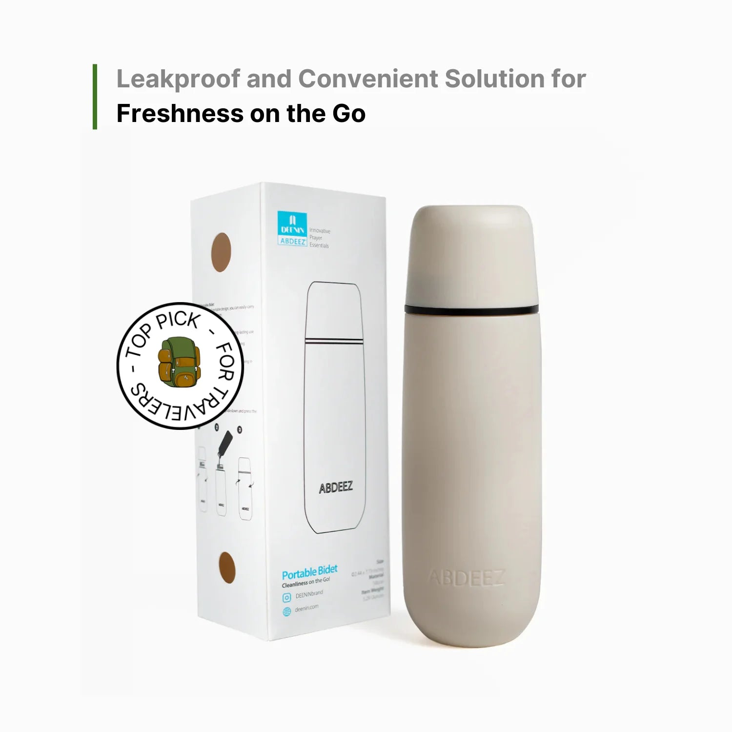 Portable bidet by ABDEEZ with its packing