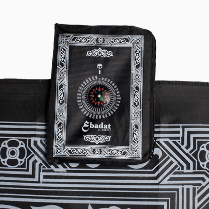 ABDEEZ Portable Prayer Mat with Built-in Qibla Compass and Pouch - Pray Anywhere, Anytime!