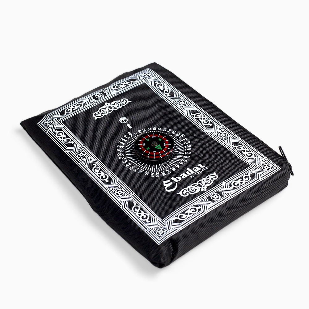 A pouch of portable prayer mat is been displayed