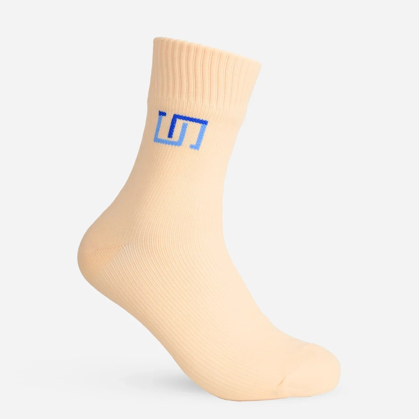 soft ivory sock with a white background